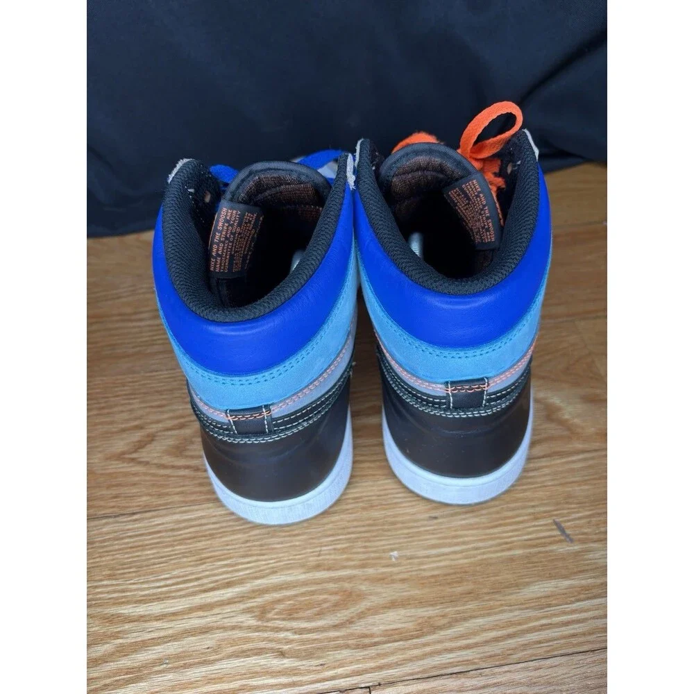 Jordan Air Jordan 1 Men’s High Top Lace-Up Basketball Sneakers White/Black/Blue